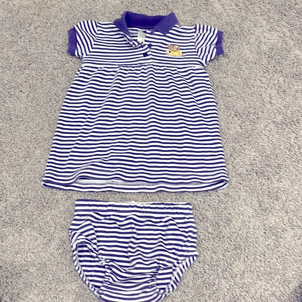 LSU game day dress and bloomers